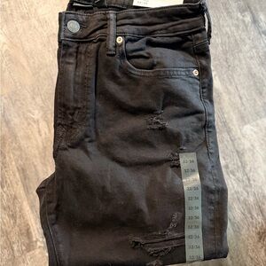 American Eagle Outfitters Black Ripped Skinny Jeans